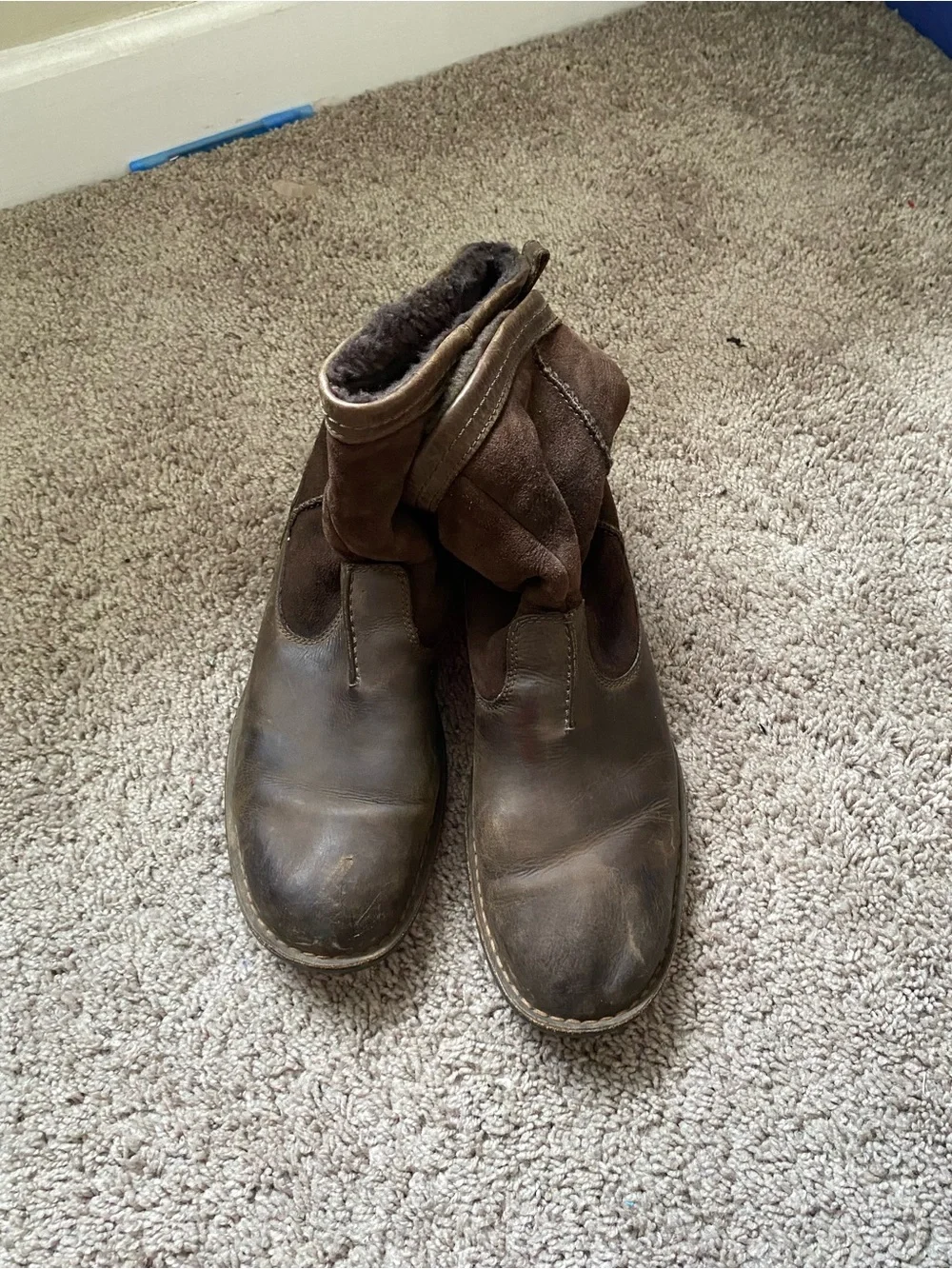 UGG Chocolate Brown Shearling-Lined Boots Size 11